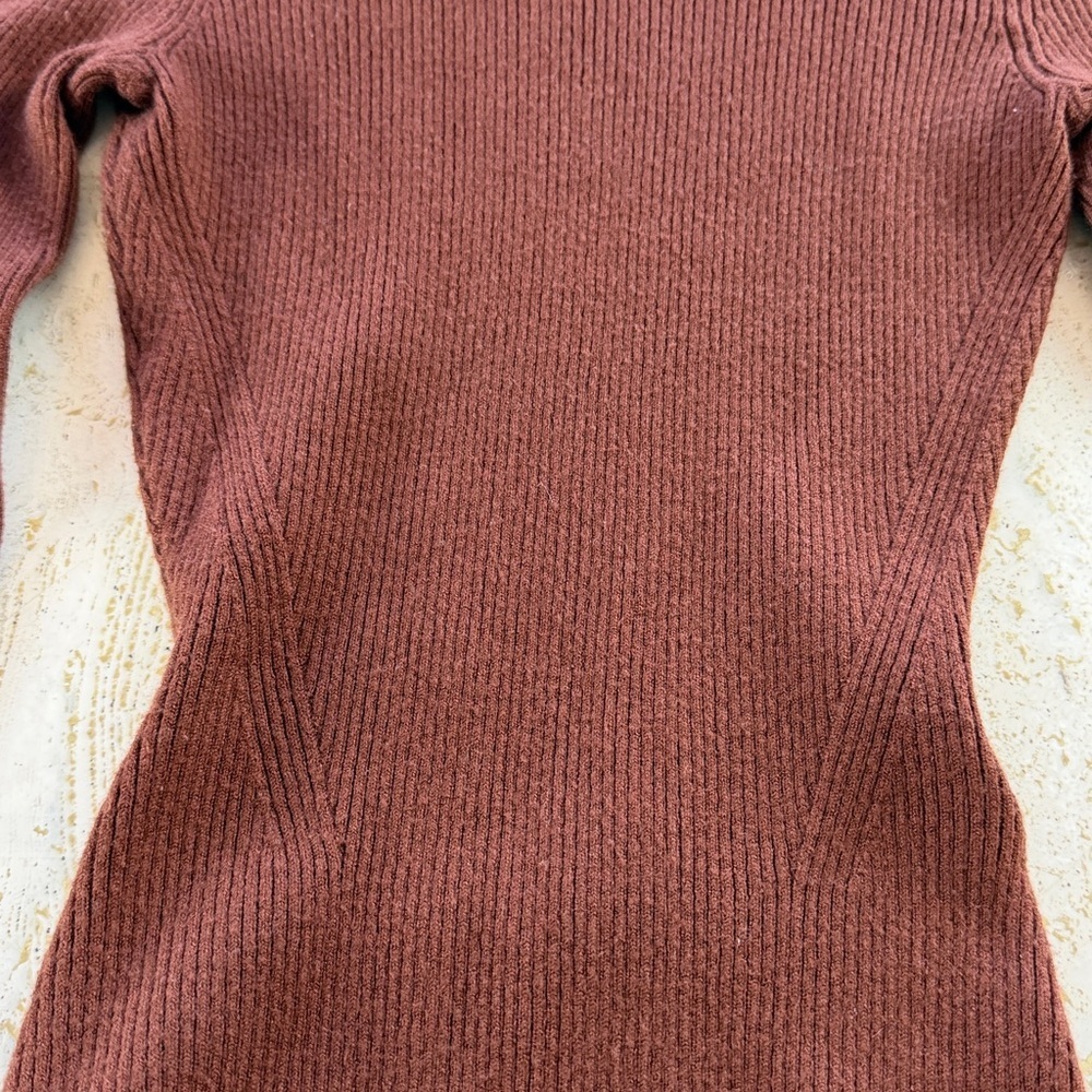 Abercrombie & Fitch Turtleneck Bodysuit XS Brown Luxeloft Stretch Soft - Picture 5 of 9